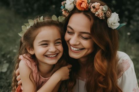 Madre E Hija Riendo Y Divirti Ndose Juntas Generative Ai Foto Premium