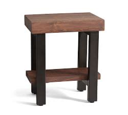 Griffin Rectangular Reclaimed Wood End Table With Shelf Pottery Barn