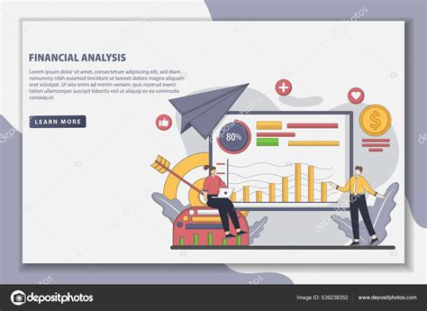 Flat Style Design Financial Analysis Concept Illustration Organization Process Analytics Stock