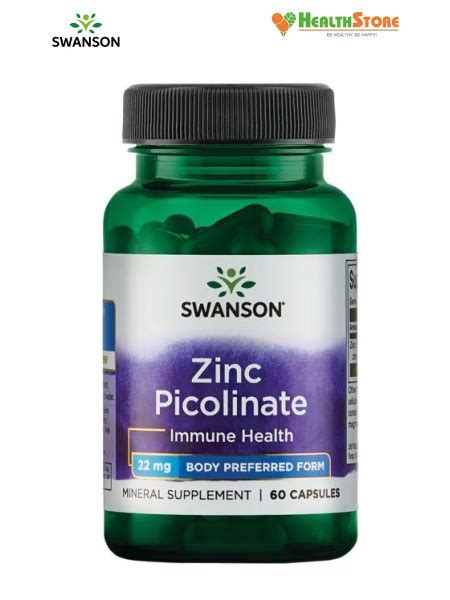 Swanson Zinc Picolinate 22мг 60 капсул Пиколинат цинка пиколинат для ...