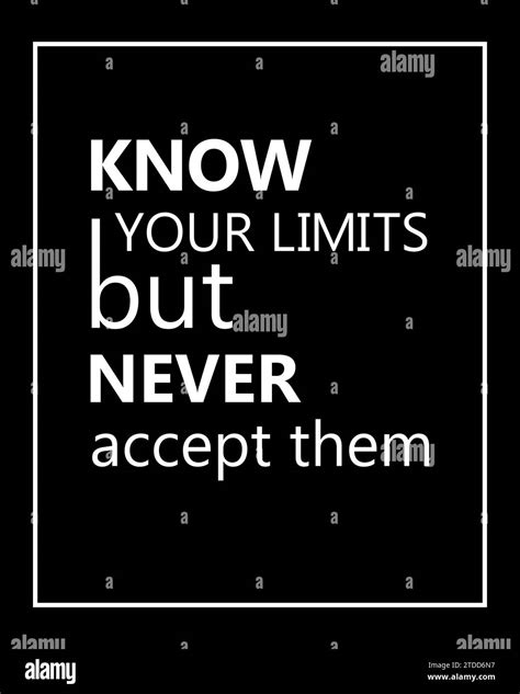 Know Your Limits But Never Accept Them Motivational Posterquote For