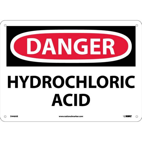 Accuformnmc Mchg Osha Danger Safety Sign Hydrochloric Acid