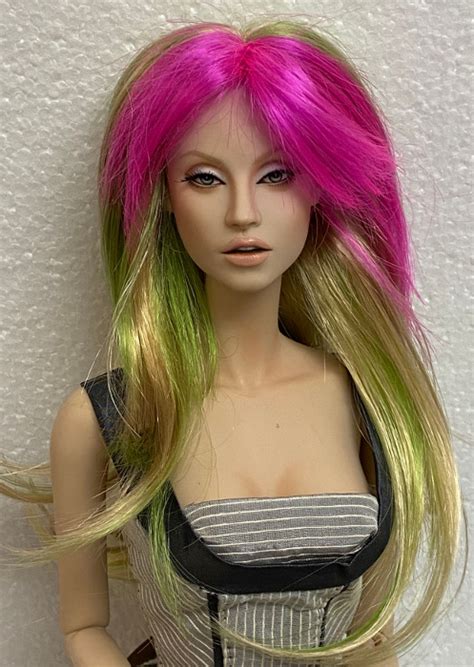 Jade Wig Hot Pink Lime Green Size 8 9 Doll Peddlar