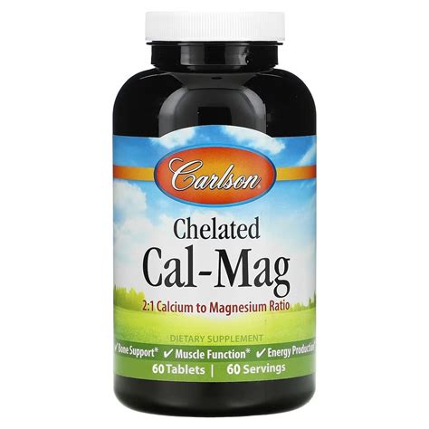 Купить Кальций-Магний Хелатный, Chelated Cal-Mag, Carlson, 60 таблеток ...