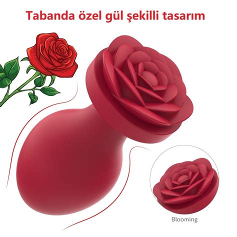 Rosa 3 Farklı Boy ve Kalınlıkta Gül Desenli Yumuşak Anal Plug Seti Alboni Shop