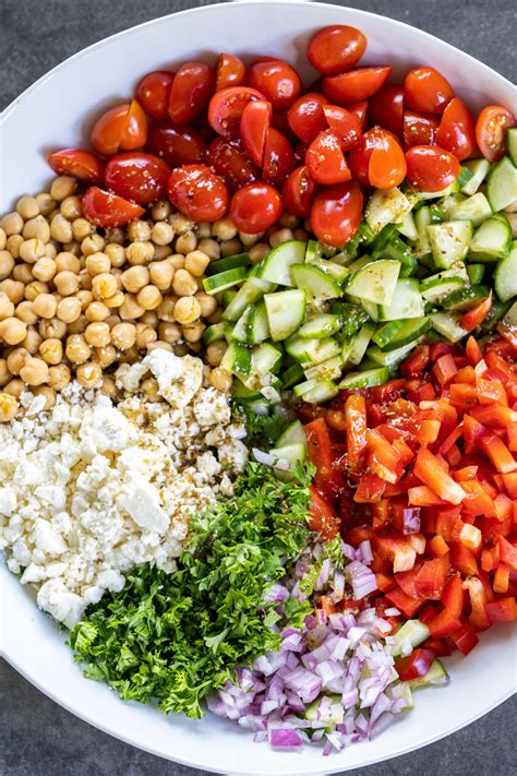 Mediterranean Chickpea Salad And Dressing Momsdish