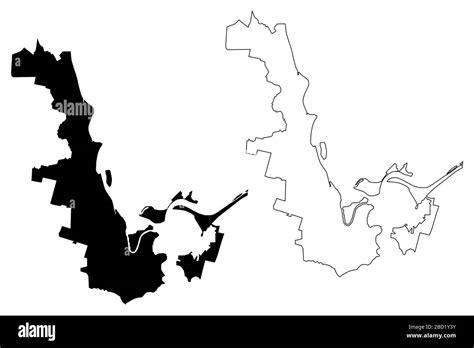 syktyvkar city russian federation russia komi republic map vector illustration scribble