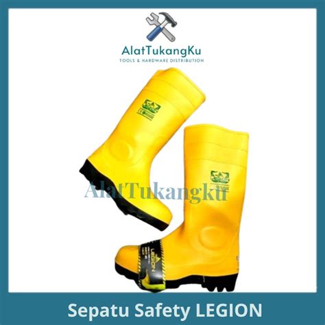 Jual Sepatu Boot Karet Rubber Safety Legion Karet Ujung Besi Steel