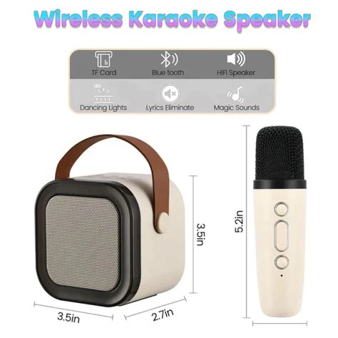 Mini Karaoke Machine with Microphone | Bluetooth Speaker with Light – 8M Zone