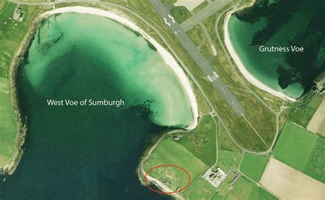 Aerial image of Jarlshof, Shetland, and its surroundings. The site ...