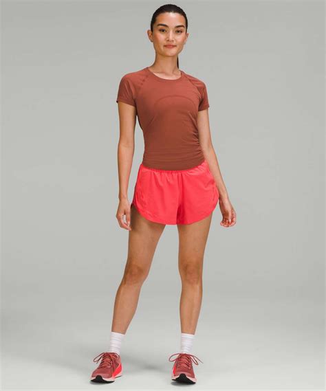 Lululemon Track That High Rise Lined Short 3 Pale Raspberry Lulu