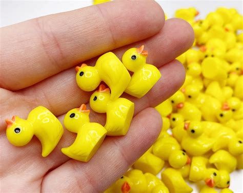 5 Pcs Tiny Resin Rubber Ducks Miniature Duck Cabochons Etsy