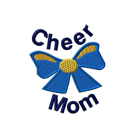 Cheer Mom Bow Machine Embroidery Design 2 Sizes