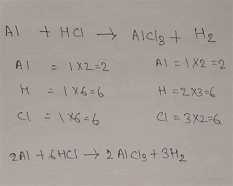 A Balance The Following Equations Al Hcl Alcl H Brainly In