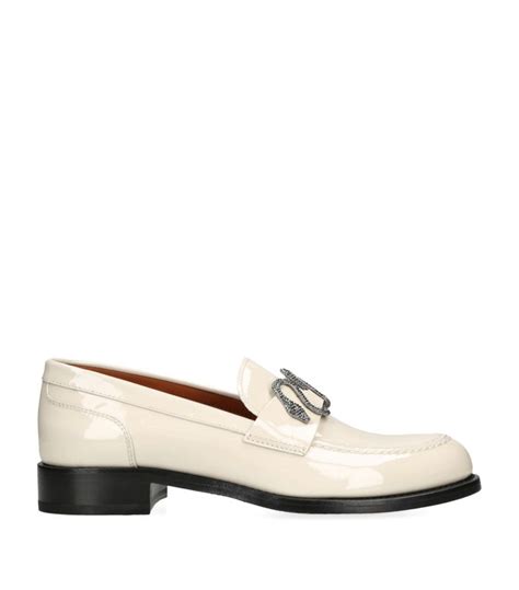 Rene Caovilla Leather Morgana Loafers Beige Editorialist