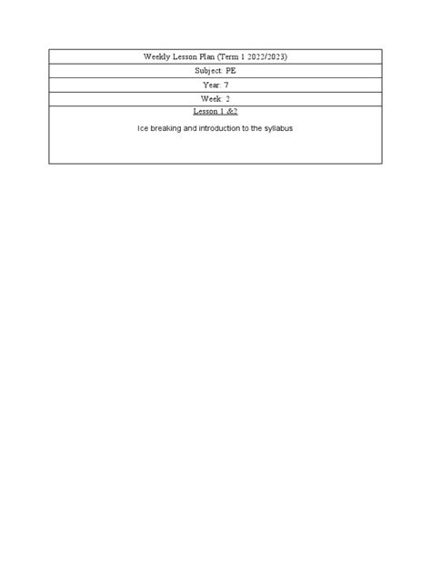 Weekly Lesson Plan Template | PDF