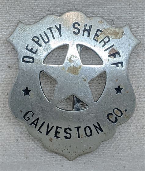 Great Old 1880s-1890s Galveston Co Texas Deputy Sheriff Circle Cut Out ...