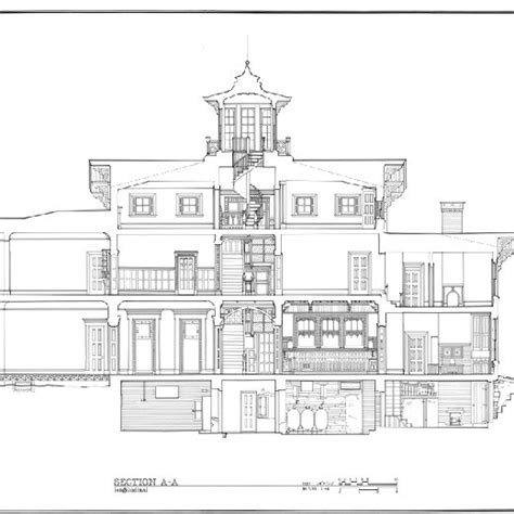 The Section Drawing Of The Asa Packer Mansion In Jim Thorpe