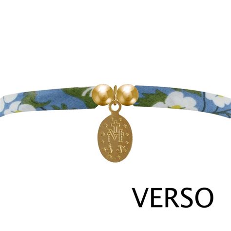 Bracelet Double Tour Lien Liberty et Petite Médaille Vierge Miraculeuse