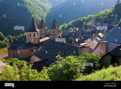 France Aveyron Conques A Stop On El Camino De Santiago Labelled Les