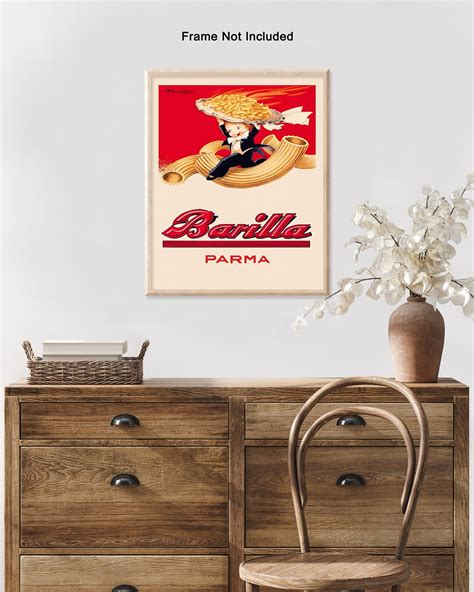 Vintage Food Drink Poster Retro Barilla Print Italian Etsy