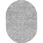 NuLOOM Sherill Modern Ripples Gray 7 Ft X 9 Ft Oval Rug BDSM01A O6709