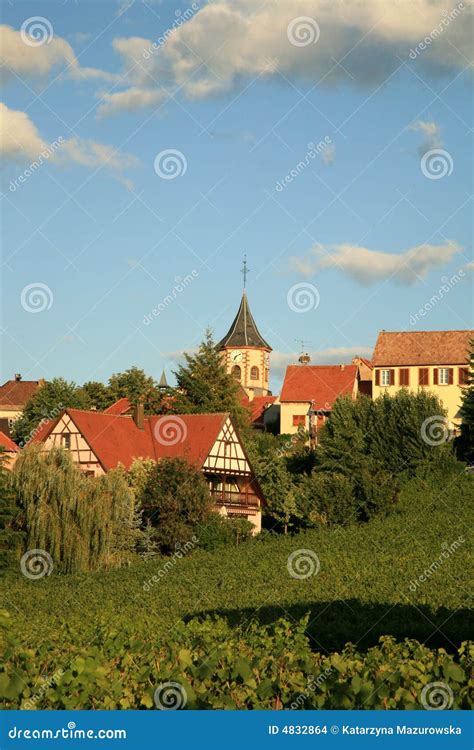 French Village, Alsace, France Stock Photo - Image of holiday, facade ...