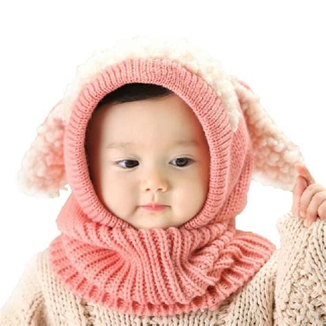 Bonnet écharpe hiver enfant fille bébé garçon cagoule chapeau tricoté