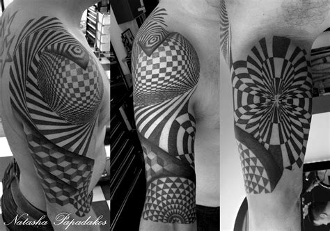 optical illusion tattoo - dotwork tattoo done by Natasha Papadakos ...