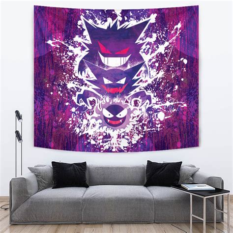 Trippy Ghostly Evolution Ghastly Haunter Gengar Pokemon Tapestry