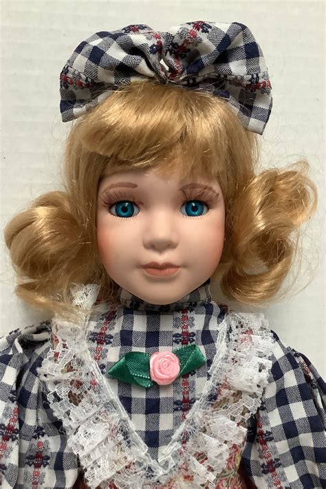 17 Porcelain Doll Blonde Hair Blue Eyes Patchwork Etsy
