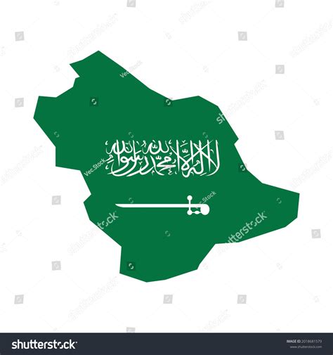 Saudi Arabia Flag Map Stock Vector (Royalty Free) 2018681579 | Shutterstock