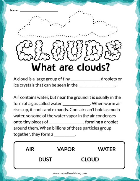 Clouds Activities for Kindergarten and Types of Clouds Activities - Natural Beach Living