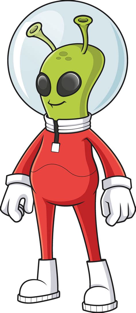 Green alien in uniform cartoon drawing 44864448 Vector Art at Vecteezy