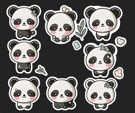 Panda Stickers, Set 24 Stickers, Journal Sticker, Die Cut Sticker ...