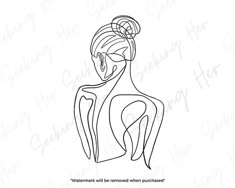 Custom Single Line Woman Body Nude Print Unsure Minimalsit Female Form Art Wall Hanging