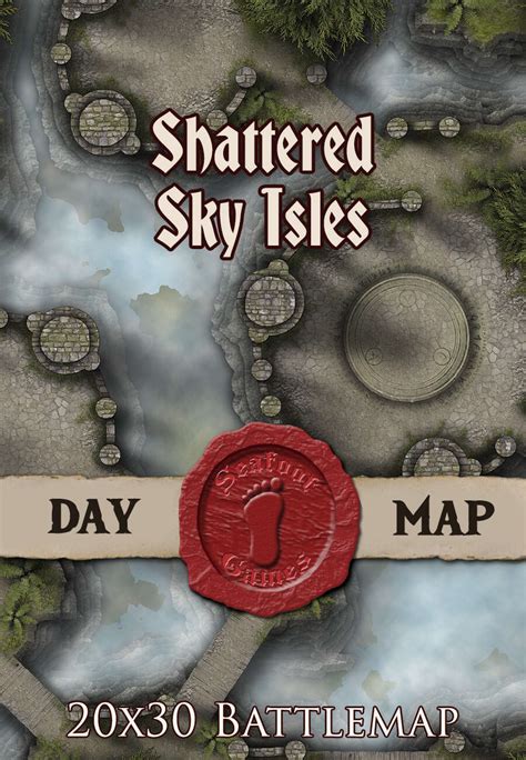 Seafoot Games Shattered Sky Isles 20x30 Battlemap Seafoot Games