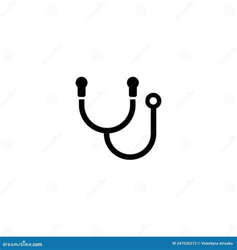 Medical Stethoscope Doctor Item For Lungs Diagnostic Flat Vector Icon