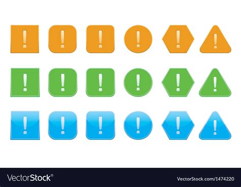 Set Exclamation Mark Icons Royalty Free Vector Image