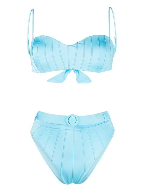 Noire Swimwear High Waist Belted Bikini Set Farfetch