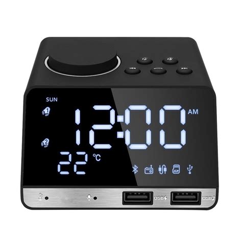 Rel Gio Despertador Digital R Dio Bluetooth Despertador Snooze Em