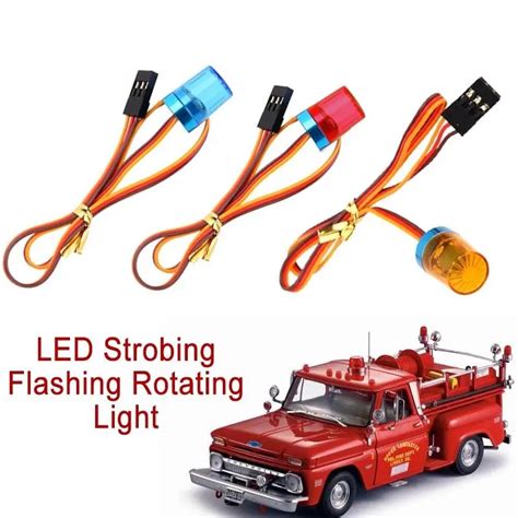 LED Strobing Flashing Rotating Lights For 1 10 1 14 Police Tractor RC