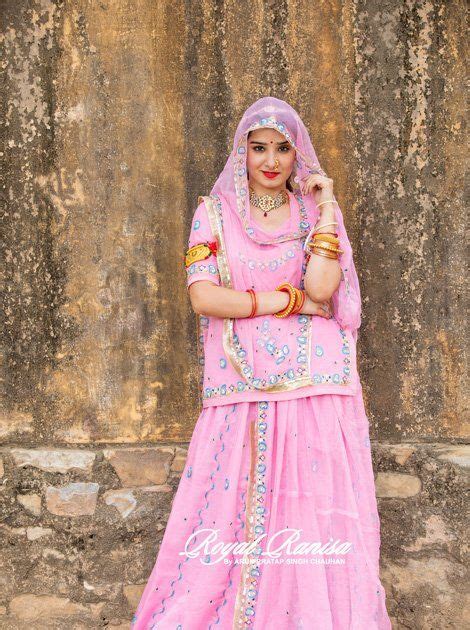 Maroon And Peach Color Rajputi Poshak In Jaipur Royal Ranisa