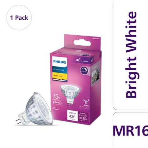 Philips 5 2 Watt 35 Watt MR16 LED Dimmable Light Bulb Bright White