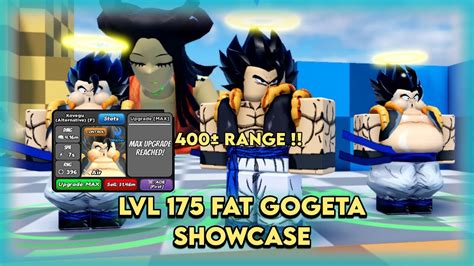 400 ± Range Lvl 175 Fat Gogeta Showcase All Star Tower Defense Roblox Youtube