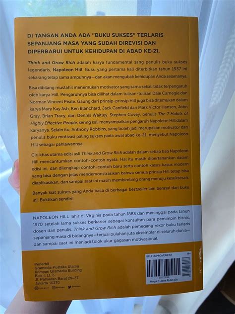 Buku Think And Grow Rich By Napoleon Hill Original Gramedia