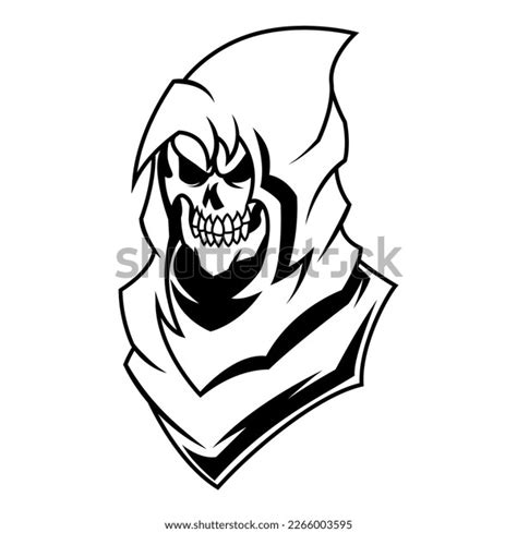 Grim Reaper Vector Black White Logo Stock Vector (Royalty Free ...