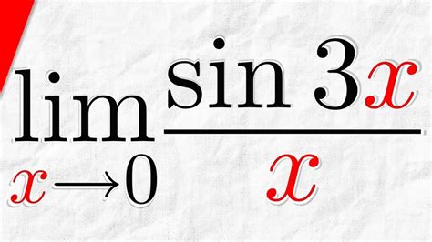 Limit Of Sin 3x X As X Approaches 0 Calculus 1 Exercises YouTube