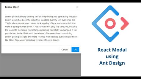 Create Modal Without Css Using Ant Design In React Js Youtube