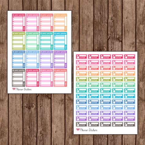 Budget Planner Stickers Printable Daily / Weekly Spending | Etsy